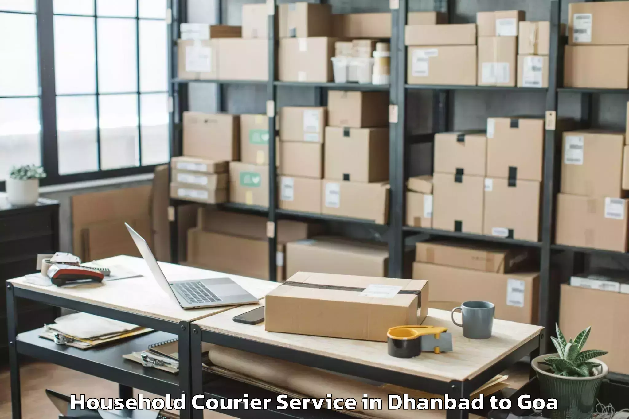 Easy Dhanbad to Taleigao Household Courier Booking